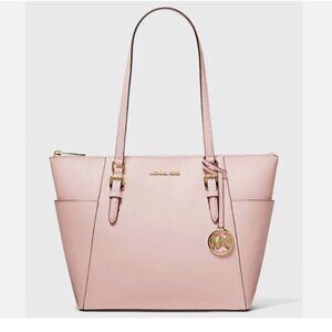 New Michael Kors Charlotte Large Shoulder Tote Saffiano Leather Powder Blush